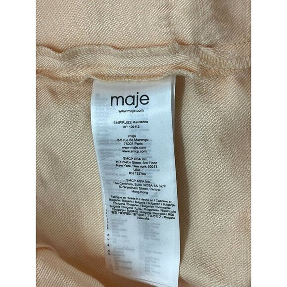 MAJE Piruize Cold-shoulder Crepe And Stretch-twill Jumpsuit In Mandarine Sz 40 - Picture 8 of 9